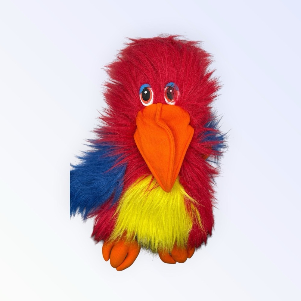 Vtg Gemmy Polly The Repeat Talking Parrot Puppet Colorful Plush Bird NOT WORKING